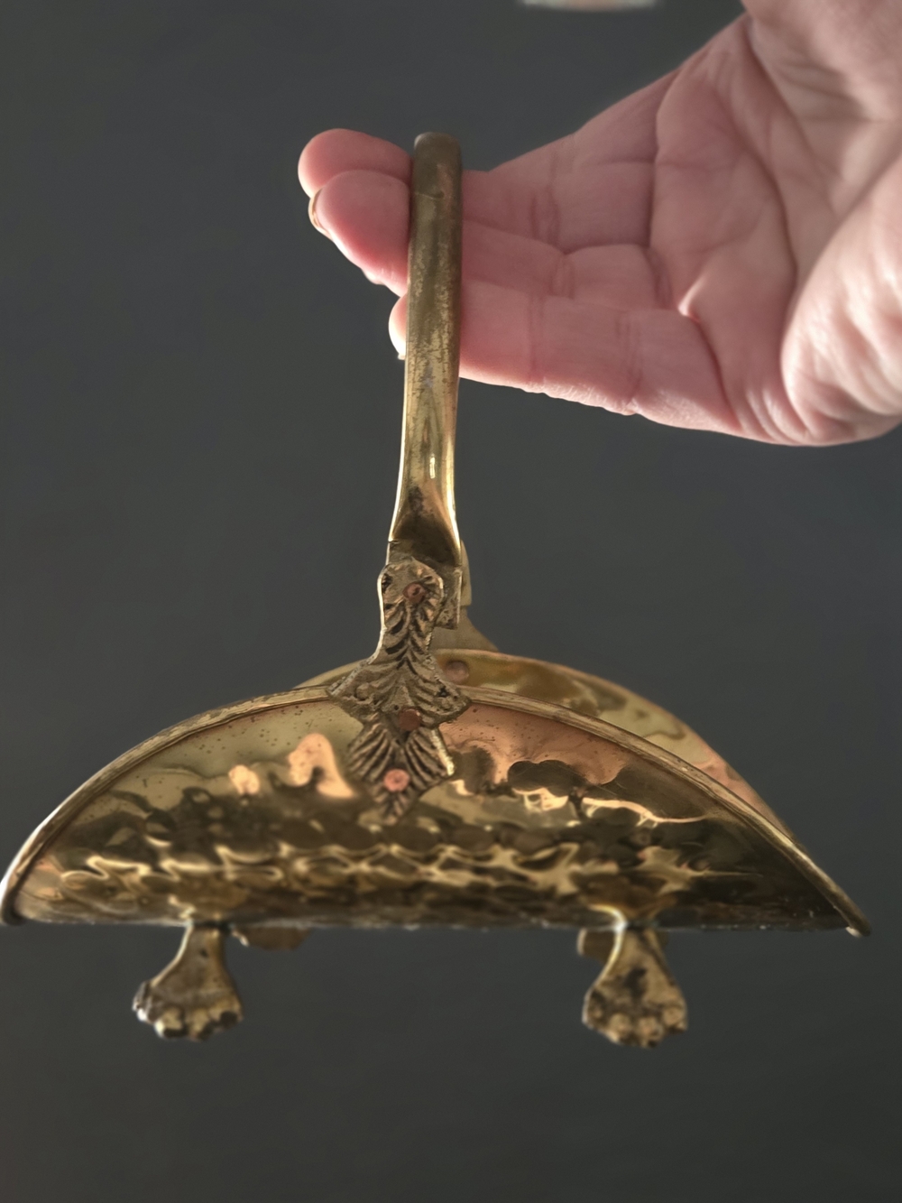 Vintage Hammered Brass MINI** Log Holder.